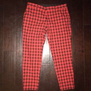 VINTAGE RED PLAID PANTS